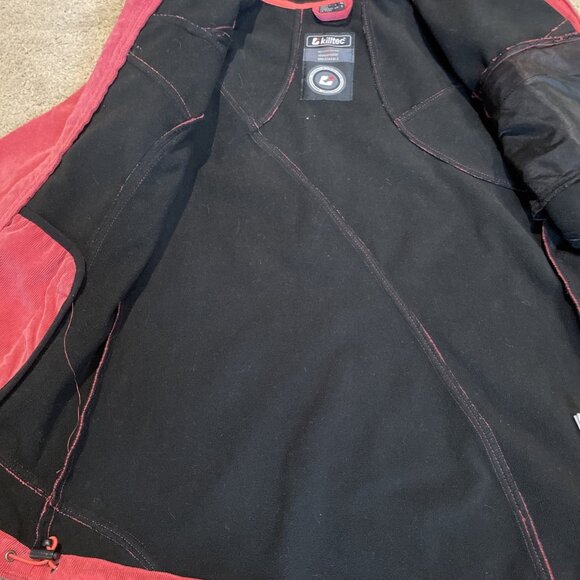 Killtec Women's Corduroy Jacket Size 6 Salmon Hooded Water Resistant Gorpcore - Picture 7 of 14